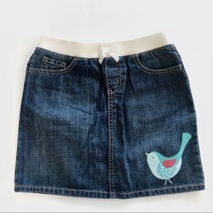 Gymboree Jean skirt with cute bird